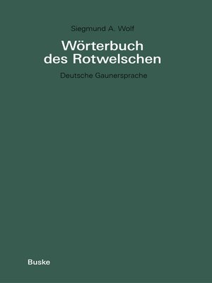 cover image of Wörterbuch des Rotwelschen